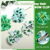 4 Pcs St Patricks Day Hair Bow Clips Clover Hat Printed Bow Hair Pins Grosgrain Ribbon Hair Bows Alligator Clips St. Patrick's Day Party Hair Accessories Irish Headwear for Toddlers Girls Kids