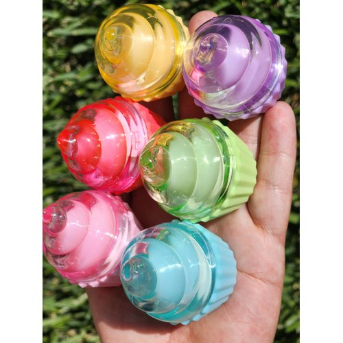 Glam Lux Beauty Bundle Pola Aylr Cupcake Set of 6 Cute Lip Gloss For Kids, Girls & Women Party Favors Novelty Hydrating Assorted Fruit Scented Cupcake Birthday Gifts