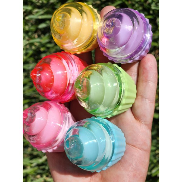 Glam Lux Beauty Bundle Pola Aylr Cupcake Set of 6 Cute Lip Gloss For Kids, Girls & Women Party Favors Novelty Hydrating Assorted Fruit Scented Cupcake Birthday Gifts