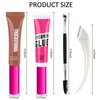 Jutqut Waterproof Tinted Brow Gel Kit- 1 Tinted Thickening Eyebrow Gel & 1 Clear Setting Brow Glue, Extreme Hold, Brow Fast Sculpt, Waterproof, Transfer-proof, with 1 Brow Razor & 1 Brush #04