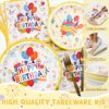 110 PCS Birthday Party Supplies - Disposable Paper Plates Happy Birthday Plates and Napkins for Birthday Party Decorations,Tableware Set for Party Favors - Serves 25 Guests