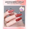 Fast Drying Nail Gel Glue Polish, Cherry Red Gel Polish Long-Lasting Air Dry Fast, 15ml Nude Regular Water-based Nail Lacquer Full Coverage High Glossy Shine Nail Art Home Manicure Gift for Ladies-07
