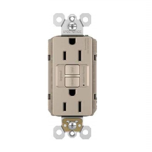 Legrand radiant 1597TRNICC4 15 Amp GFCI Self Test Tamper Resistant Decorator Duplex Outlet, Nickel (1 Count)