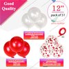 Pearl Red White Latex Balloons 12 Inch Red Confetti Balloon for Birthday Wedding christmas Bridal Baby Shower Decorations.50Pcs.