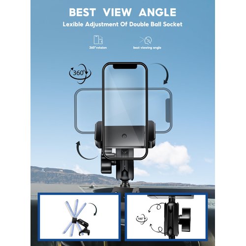 Nilkatss Upgrade Aluminum Alloys Phone Mount for Jeep Wrangler 2018-2023 JL JLU 4xe&2020，22 23Galdiator JT, 4.7" to 6.8" Camera Button Friendly Smartphone for Jeep Wrangler Phone Mount