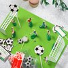 24 Pieces Soccer Cake Topper Decorations Soccer Happy Birthday Cake Topper and Soccer Ball Candles with Soccer Team Player Goalie Soccer Theme Party Supplies Soccer Birthday Decorations for Men Boys