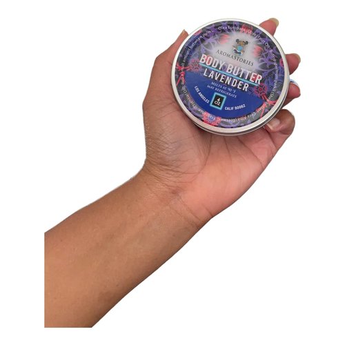 Aromastories Lavender Body Butter 4oz, Luxurious Traditional and Rich, All Natural Relaxing Skin Salve and Moisturizer, Shea Olive Oil Beeswax Essential Oil