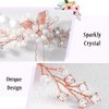 Barode Rhinestones Bridal Wedding Hair Pins Rose Gold Pearls Flower Hair Pin Bride Hairpieces Leaves Hair Accessories for Women and Girls(Pack of 2)