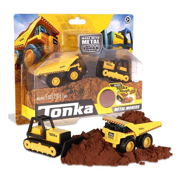 Tonka - Metal Movers Combo Pack - Mighty Dump Truck & Bulldozer, Brown