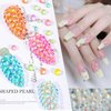 SONGJIE Aurora Mermaid Beads Nail Charms Jewelry 3D Bubble Beads Nail Accessories Crystal Beads Nail Gems Nail Art Decoration Acrylic Nails Flatback Rhinestones for Nails DIY Nail Supplies