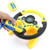 deAO Kids Steering Wheel for Backseat with Car Key Pretend Driving Simulated Driving Steering Wheel Toy with Light and Music Gifts for Kids (Yellow)
