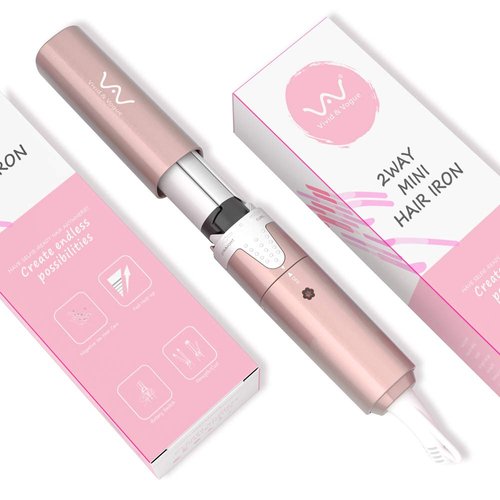 VAV 2 in 1 Curling Iron Ceramic Curling Wand and Flat Iron Ionic Hair Curler and Straightener Portable Travel Dual Voltage
