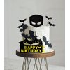 GallaRato Superhero Bat Birthday Cake Topper Happy Birthday Cake Decorations for Hero Themed birthday Party Supplies Bat Birthday Decor