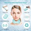 Neck Ice Pack Wrap,Cervical Ice Pack,Cold Compress Ice Packs for Neck Injuries Reusable Cold & Hot Therapy Adjustable Flexible Gel Migraine Ice Head Wrap for Neck Pressure. (Ice Blue)