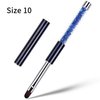 Ycyan 3Pcs Oval Gel Nail Brush Set Rhinestone Handle Professional Nail Art Tools for Polygel UV Builder Gel Nails Extension Size 6/8/10