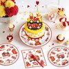 BQC 96 Pcs Firetruck Party Plates and Napkins Fire Truck Birthday Decorations Firefighter Party Favors Firetruck Party Supplies