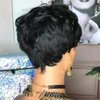 HOTKIS Short Curly Pixie Cut Wig Human Hair for Black Women Short Human Hair Pixie Cut Glueless Wig Short Wigs Natural Curly