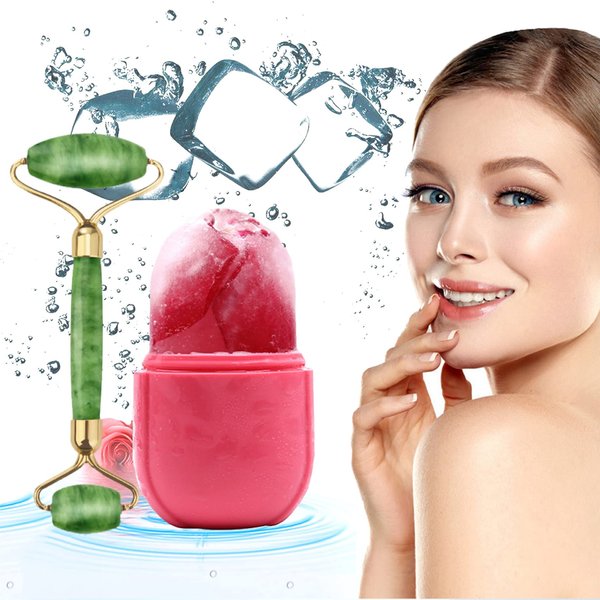 Ice Roller for Face and Eye, 2022 NEW Ice Facial Roller for Face Skin Care Ice Sphere for Facial Beauty Shrink Pore Brighten Skin With Jade Roller Relaxing Muscle & Relieve Wrinkles (Pink)