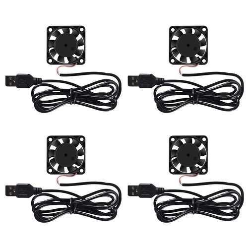4 Pack USB Brushless Cooling Fan 40mm High Performance DC 5V Speed 4200 RPM for Small Appliances Series Replacement For Desktop