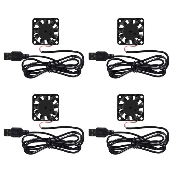 4 Pack USB Brushless Cooling Fan 40mm High Performance DC 5V Speed 4200 RPM for Small Appliances Series Replacement For Desktop