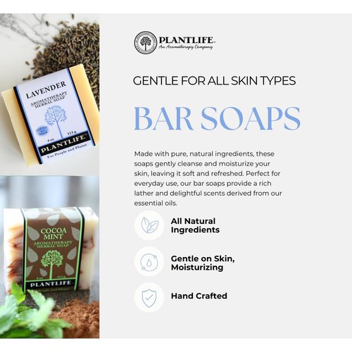 Plantlife Deodorant 6-Pack Bar Soap - Moisturizing and Soothing Soap for Your Skin - Hand Crafted Using Plant-Based Ingredients - Made in California 4.5 oz Bar