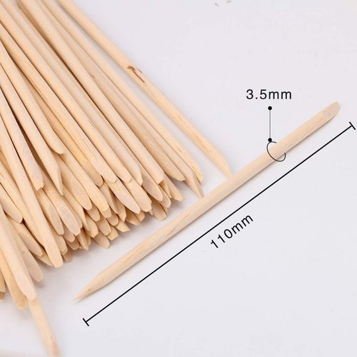 AHIER 100 PCS Orange Sticks for Nails, Orange Wood Sticks, Wooden Cuticle Pusher, Nail Art Cuticle Pusher Remover for Manicure Pedicure