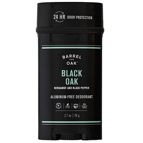 Barrel and Oak - Aluminum-Free Deodorant, Deodorant for Men, Essential Oil-Based Scent, 24-Hour Odor Protection, Warm Oak & Spicy Bergamot, Gentle on Sensitive Skin, No Stains (Black Oak, 2.7 oz)