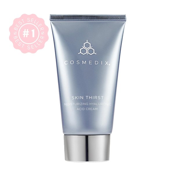 COSMEDIX Skin Thirst Hyaluronic Acid Moisturizer for Daily Skin Care - Hydrating Face Lotion, Pore Minimizer, Makeup Primer - For Smoother Skin - Contains Witch Hazel and Lecithin