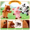 Lenwen 6 Pcs Christmas Hand Puppets Bulk for Kids with Working Mouth 10 Inches Plush Animal Hand Puppet Toddler Plush Toys for Children Adult Xmas Birthday Party Favors Gifts(Farm Animal)