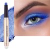 2 in 1 blue Eyeshadow stick and Sponge Makeup Brush, Smooth Cream Shimmer Shadow Pencil Long Lasting Waterproof Eye Shadow Highlighter Stick Makeup , Hypoallergenic Eyeshadow, Highlighter Eye Liner