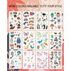 Gibaniza Glow Temporary Tattoos for Kids,12 Sheet Luminous Tattoo Sticker Pack with Mermaid,Dinosaur,Space,Pirate Designs - Boys & Girls Glow Party Favors Supplies