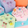 32-IN-1 Little Girls Jewelry Rings, Adjustable Toddler Ring in Box with 7 Pairs Clip On Earring, No Duplication Princess Dress Up Toy for Kids, Gift for 3 4 5 6 7 8 9 Year Old Girl Birthday Xmas Gifts