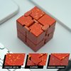 DOLASEV Fidget Toys Infinity Cube, ADHD Desk Toys for Office for Adults Stress Relief, Metal Fidget Toys for Kids Party Favors, Stocking Stuffers, Easter Basket Stuffers (Red Yellow)