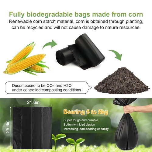 Portable Toilet Bags for Camping｜40 Liners Toilet Replacement Bags ｜ 100% Compostable & Biodegradable, 8 Gallon Thickened Bucket Liner for Outdoor Boating Trip, Trash Bags Plastic Free