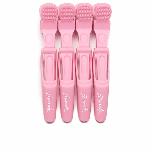 Mermade Hair Grip Clips - Hair Clips for Styling, Alligator Clips for Hair Sectioning, Professional Salon Quality Styling Clips - Signature Pink Clips (Pack of 4)