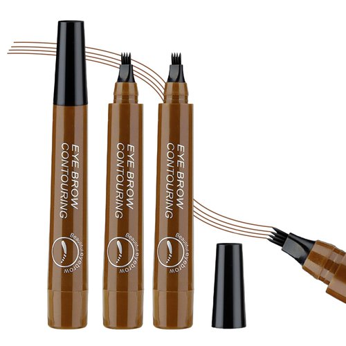 XINGXYUEL 3PCS Light Brown Microblading Eyebrow Pen Waterproof Eyebrow Pencil 4 Tip Eye Brow Pencils for Women Long Lasting Natural Brows Microblade Eyebrow Contouring Pen Lapiz De Cejas