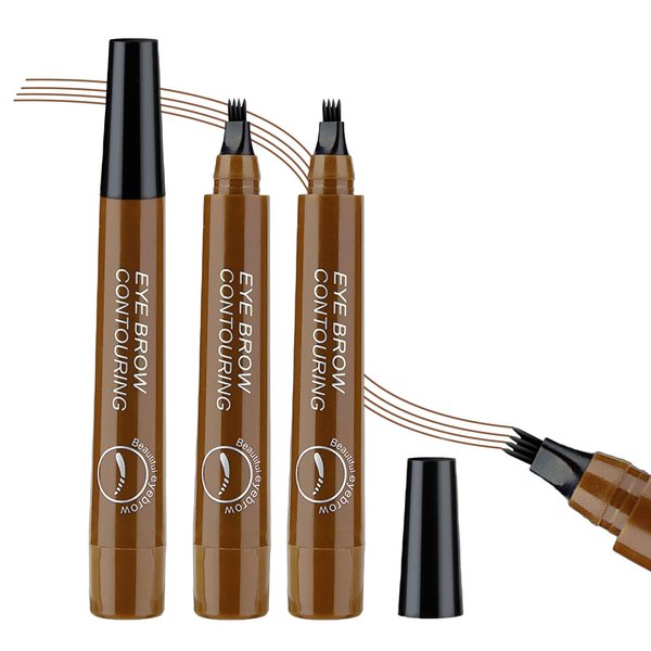 XINGXYUEL 3PCS Light Brown Microblading Eyebrow Pen Waterproof Eyebrow Pencil 4 Tip Eye Brow Pencils for Women Long Lasting Natural Brows Microblade Eyebrow Contouring Pen Lapiz De Cejas