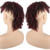 KRSI Women's Synthetic Red Wine Spring Curly Mohawk Wig with Bangs and Ponytail