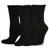 Relaxed Lose Binding Top Viscose Bamboo Diabetic Socks Crew 3-Pairs (9-11, Black)