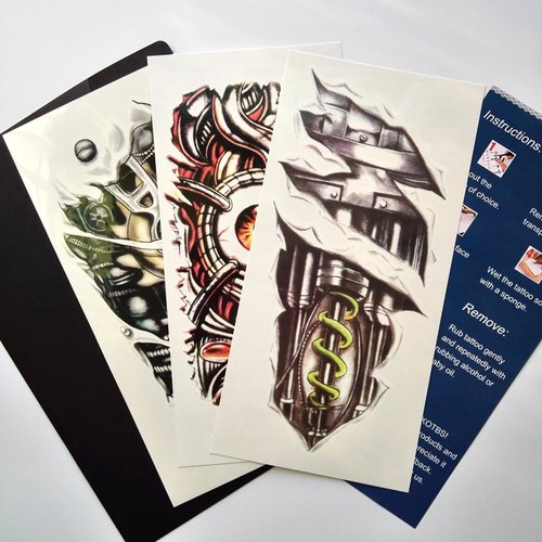 Kotbs 6 Sheets Arm Tattoos, Temporary Tattoos for Men Teens, Lasting Tattoo Stickers for Women, Waterproof Tattoo Art Make Up Fake Tattoos