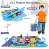 YELUFT Toy Cars for Toddlers, Construction Trucks Toys with Playmat Storage Bag Include Excavator, Crane, Dump Truck, Tankertruck Toys, Pull Back Cars for Kid Boy Baby Birthday