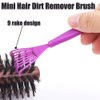 10 Pcs Hair Brush Cleaner Tool, Comb Cleaner Hair Brush Cleaner Comb Cleans Boar Bristle, Wave or Plastic Brushes and Combs, Mini Hair Dirt Remover Brush Hairbrush Cleaning Rake for Home and Salon