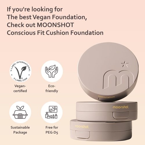 MOONSHOT KOREA Conscious Fit Cushion Foundation Flawless Coverage,Glass skin,Long-Lasting, Lightweight, Buildable Coverage,k-beauty (23N Cosmic Beige, [refill] Conscious Fit Cushion)