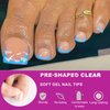 Bellelfin Toe Nail Tips, 600Pcs Gel x Nail Tips Fake Clear Toenails for Acrylic Nails Extension, Full Cover False Gel Nails Tips 12 Sizes for Home DIY Nail Salon