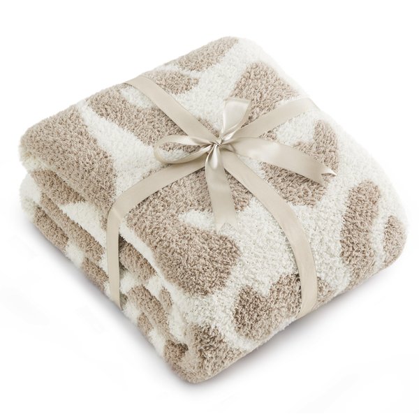 Bedsure Soft Leopard Throw Blanket Knit Warm Blanket for Couch Lightweight Fluffy Blanket for Bed Sofa 50x60 Inches