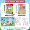 Wiooffen 168 Pages Farm Animals Maze Books for Kids Ages 3-8, 6-Pack- 6 Beginner Level Kids Activity Books Busy Books Farm Themes Activity Books Coloring Books Fun Games Birthday Gifts Supplies