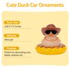 wonuu Rubber Duck Car Decorations Cute Car Accessories Dashboard Car Ornament with Cowboy Hat Swim Ring Colour Necklace and Sunglasses(B_Yellow Straw Clear)