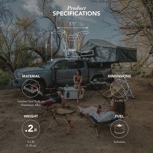 Gas One Backpacking Camping Stove - Pocket Rocket Stove with Piezo Ignition and Case for Isobutane fuel