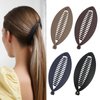 Hapdoo Hair Clips, 4PCS Banana Clips for Thick Thin hair, Matte Banana Hair Clips, Strong Hold Ponytail Bun Holder, Hair Barrettes Styling Accessories, Acrylic, Black, Khaki, Coffee, Dark Blue