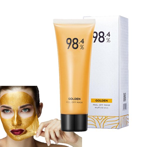 CYCVIZK Gold Foil Peel-Off Mask, Peel-Off Anti-Wrinkle Face Mask, 98.4% Gold Face Mask, Remove Blackhead and Deeply Cleans Moisturizing Mask, Golden Peel Off Mask Cleans Pores (1 PCS)
